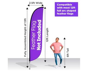 New Other LookOurWay 13’ Tall Banner Flag Pole Kit With Rotating Ground Spike