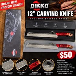 DIKKO 12” Premium Carving Knife – Brand New, Factory Sealed – $50
