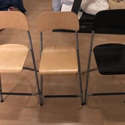 IKEA Bar stool with backrest, foldable, black/black, 24 3/4 ", $20 Each