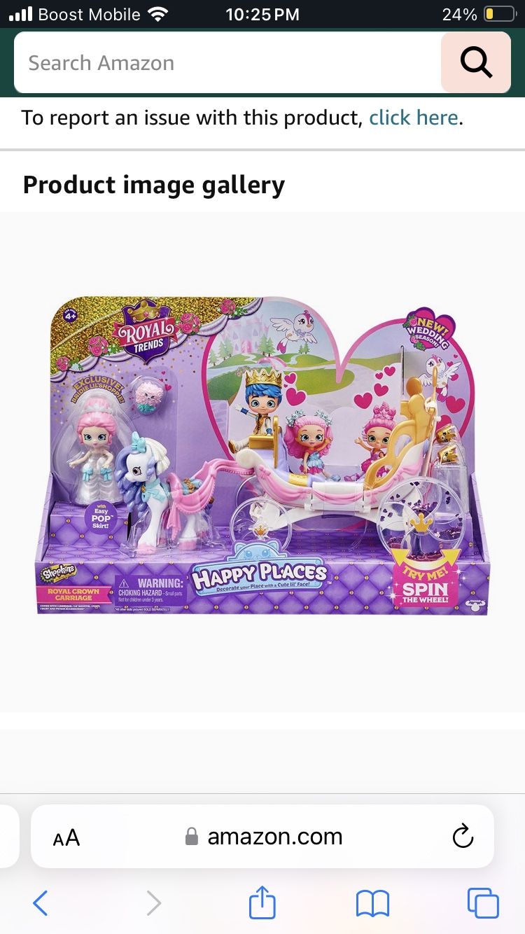 Brand New In Box Shopkin Royal Crown Carriage Happy Place 