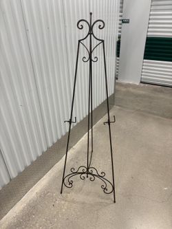 Spanish Colonial Large Wrought Iron Floor Standing Art Display Easel.. 65 “ high , 18” wide , 28” depth.. $100