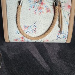 Guess handbag Satchel Purse floral print faux leather