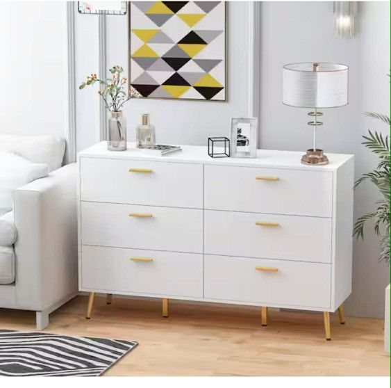 New Dresser In Box 6 Drawer White Color