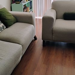 Matching Sofa + Oversized Chair Set – Neutral Living Room Furniture