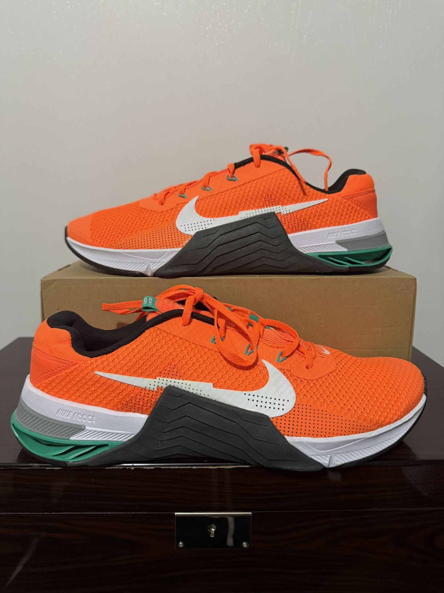 Nike Metcon 7 Total Orange/White/Green-Teal CZ8281-883 Men's Size 13 Lifting