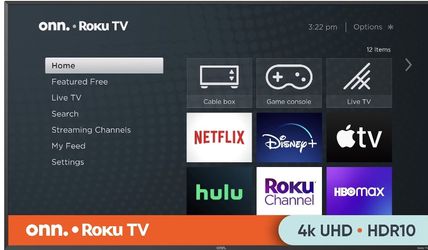onn. 50" Class 4K UHD (2160P) LED Roku Smart TV HDR