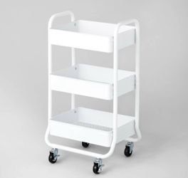 3 Tier Metal Utility Cart White