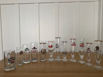 Vintage European Beer Glassware & Pub Collection (Large Lot of 12 Glasses)