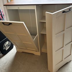 Tilt Out Trash Cabinet with Power Outlets 