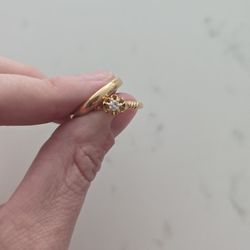 Gold Wedding Band And Engagement Ring