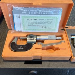 Mitutoyo Digit Outside Micrometers 1”/ 2”