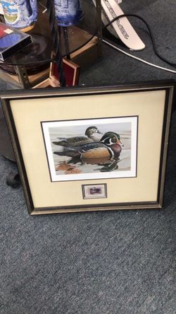 Rob Lawrence Duck Print And Stamp Signed & Framed  17x16 Frame