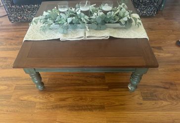 Farmhouse vintage real wood coffee table