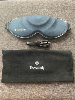 Therabody Blackout Sleep Mask with pouch and charger cable
