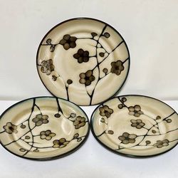 Set Of 3 Pfaltzgraff Everyday Blossom Vine Plates