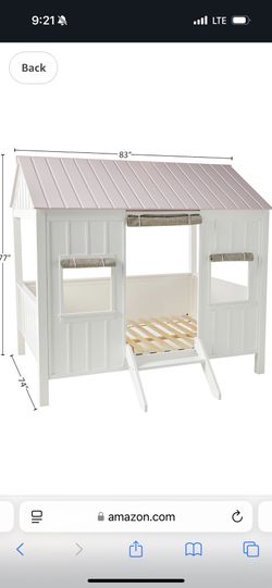 Pink And White House Bed