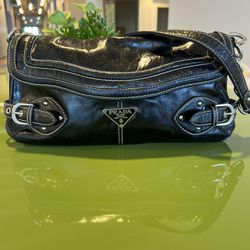 Franco Sarto Black Leather Shoulder Women  Bag 