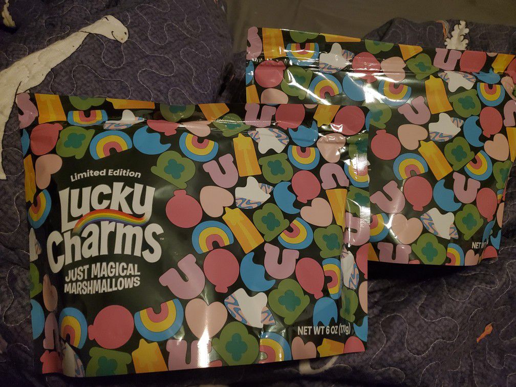 4 limited edition lucky charms marshmellow bags