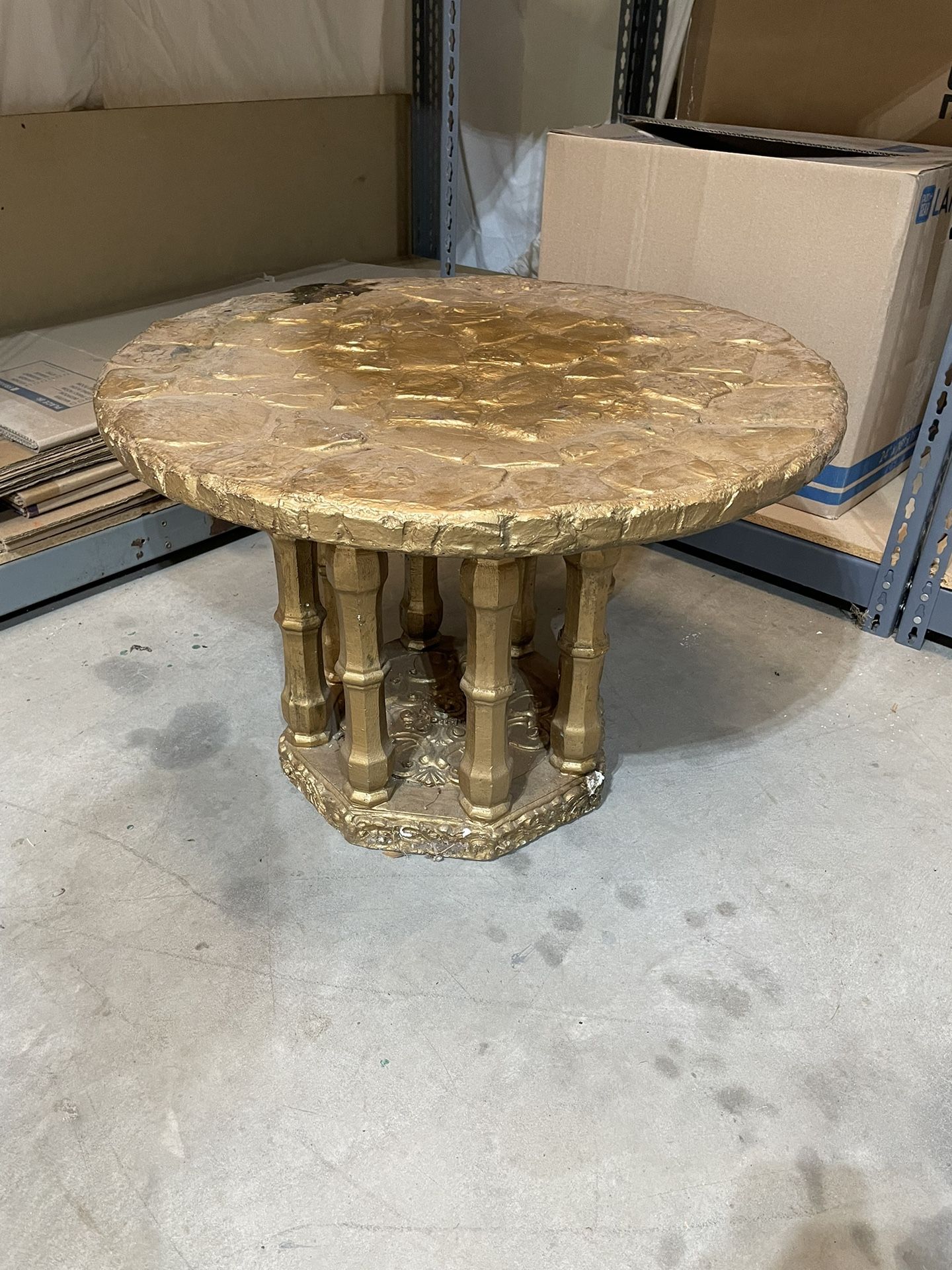 Vintage Heavy Round Mid Century Side Table