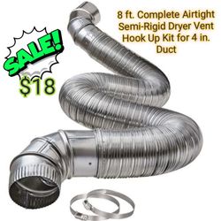 8 ft. Complete Airtight Semi-Rigid Dryer Vent Hook Up Kit for 4 in. Duct