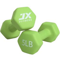 5 lb Adjustable Dumbbells Hand Weights Set of 2-Neoprene Coated Exercise Fitness Dumbbells for 