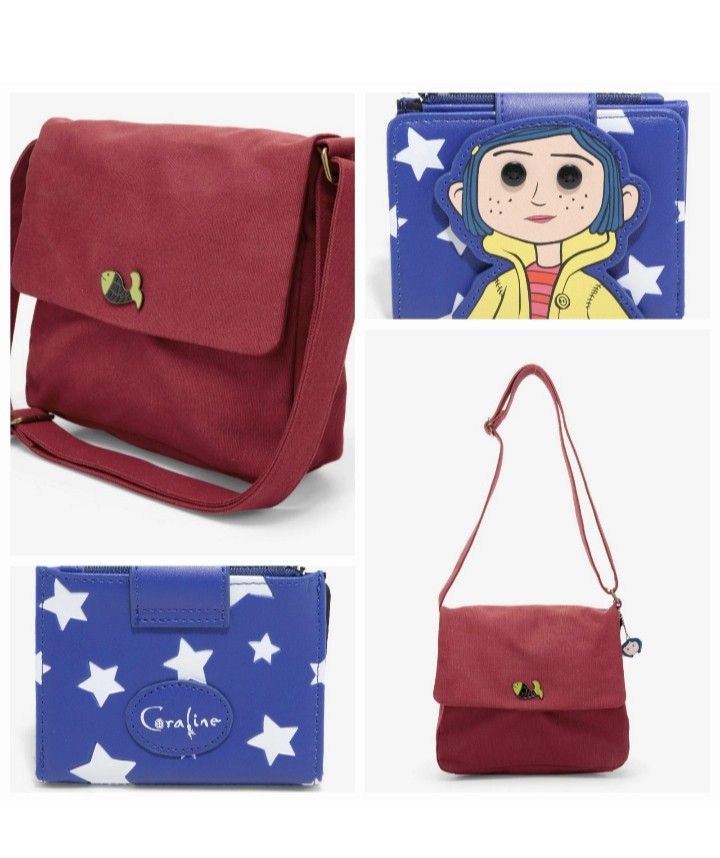 Coraline Crossbody Messenger Bag Tote Purse, Doll Stars Wallet NWT New With Tags
