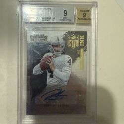Derek Carr On Card Auto Graded