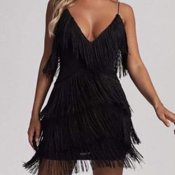 Black Fringe Dress 