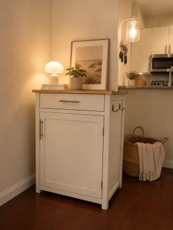 White storage cabinet / kitchen island cabinet