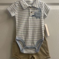 Brand New Baby Boy Dino 2 Piece Set Outfit 3/6 Months 