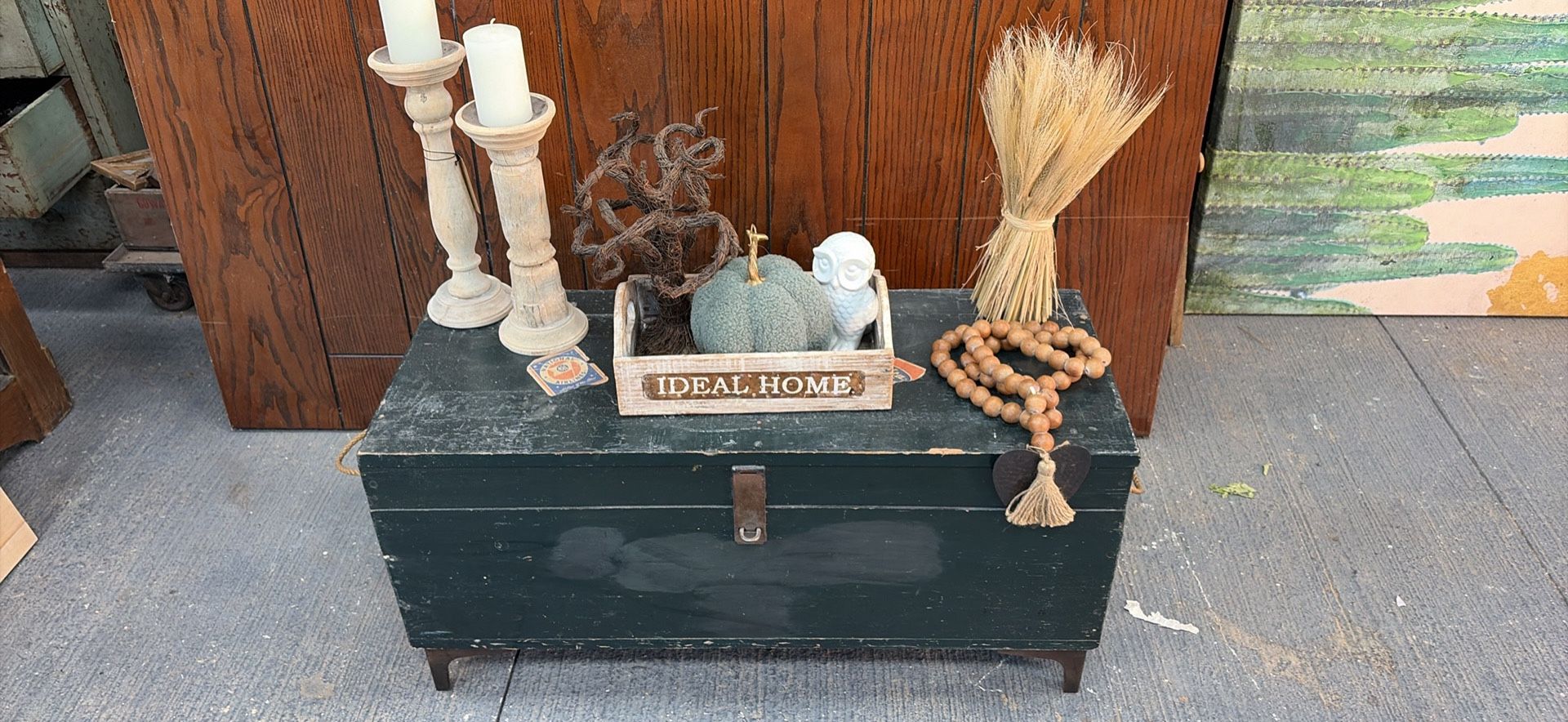 Vintage Wood Foot Locker Coffee Table Chest