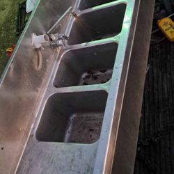 Commercial 4 Compartment Stainless Steel Sink 