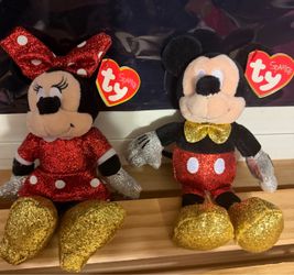 Ty Sparkle Mickey and Minnie Mouse Plush Set