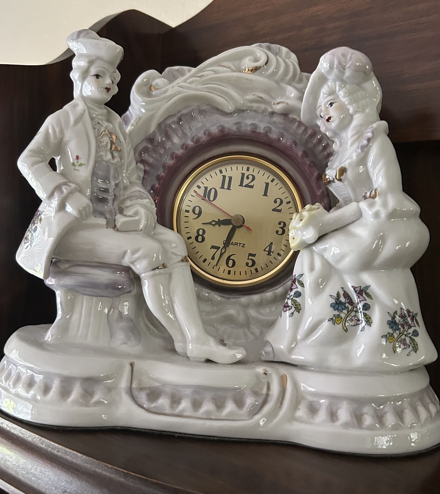 Victorian courting Couple Table Clock