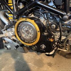 Ducabike Clear Wet Clutch Cover Blk/Gold Ducati Monster 1200S S2R