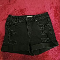 Black Denim Shorts Size MEDIUM