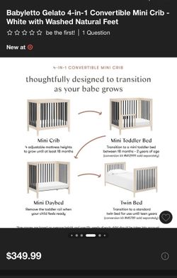 Babyletto Gelato 4 -in-1 Convertible Mini Crib