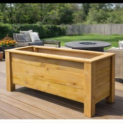 Handmade Real Cedar Raised Planter Box – 48" x 16" x 18"