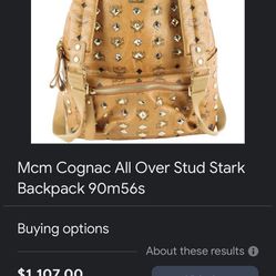 MCM Cognac All Over Stud Stark Backpack 90m56s
