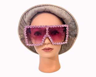 Iced out pink rhinestone shades