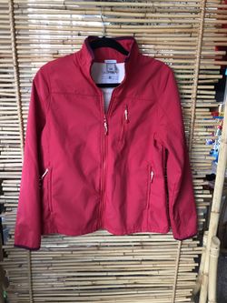 Women's Old Navy Red Jacket Size Large Perfect Fit Active Fleece Water Resistant