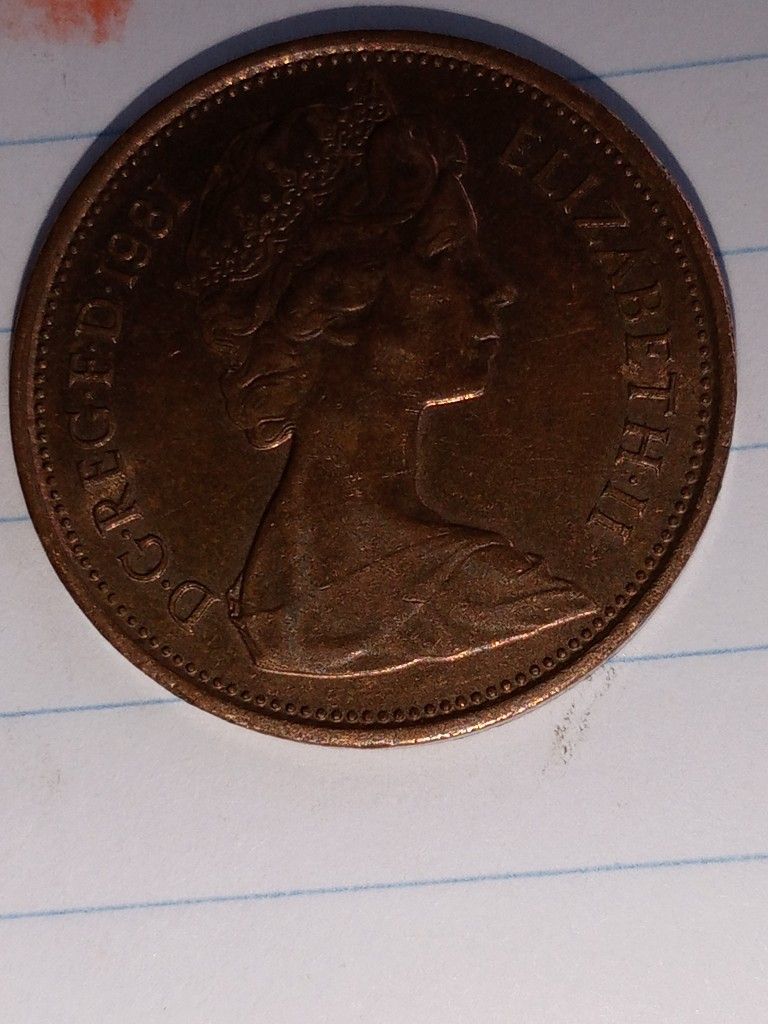 Very Rare 1971 Bronze Queen Elizabeth British 2 New Pence