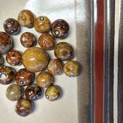 Vintage Hand Made Clay Marbles.     Group 4