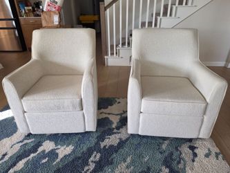 A Pair of Fabric Swivel Glider