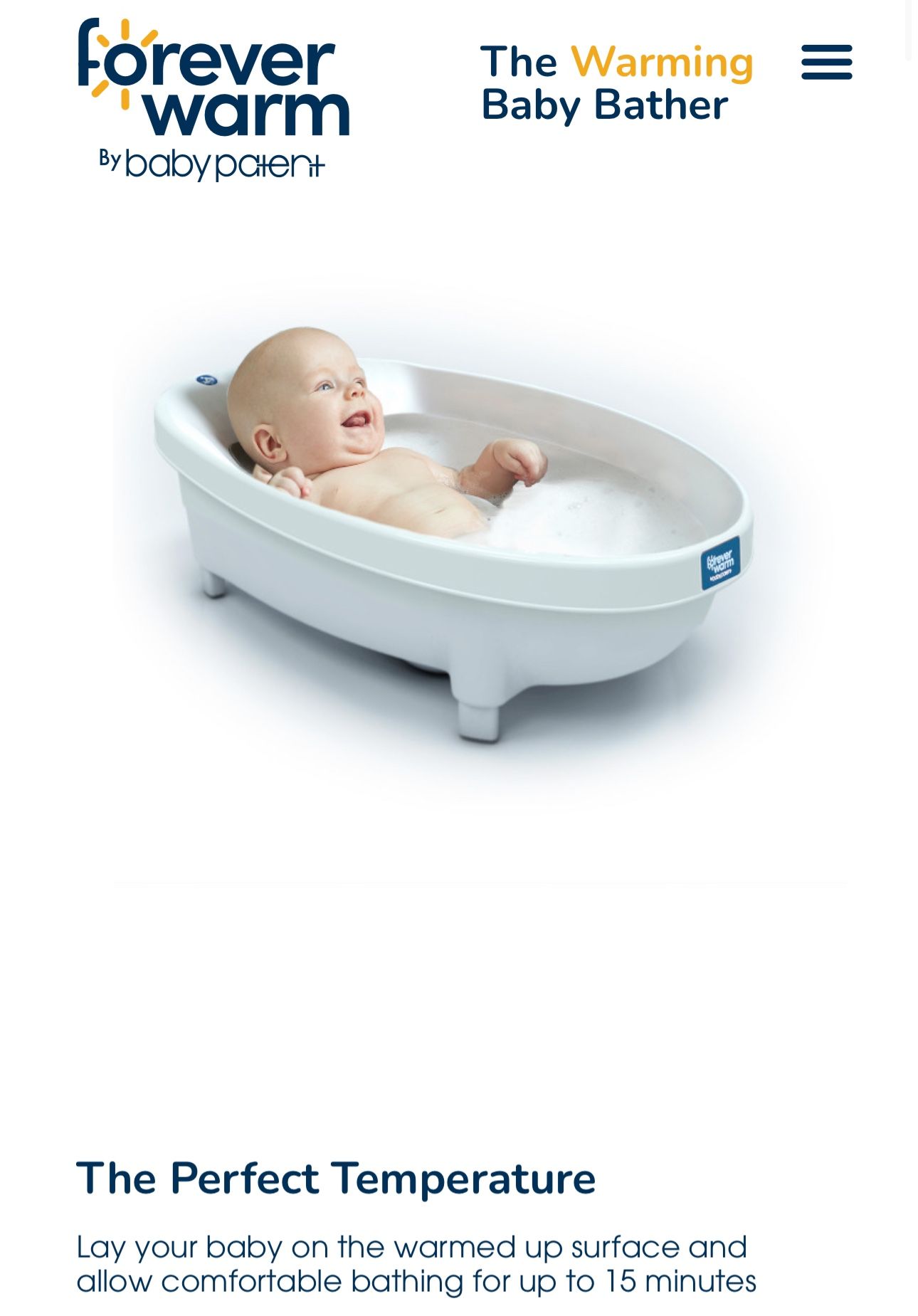 Forever Warm Baby Bath Tub