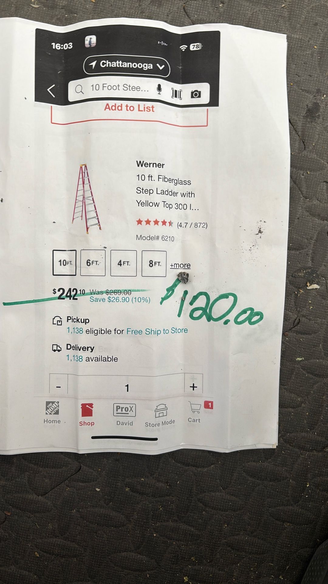 10 foot ladder for sale like new