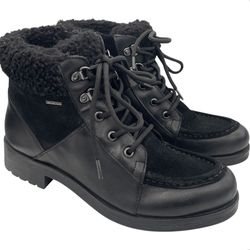 GEOX Rawelle ABX waterproof lace-up black boots suede leather women Size 36/ 6US