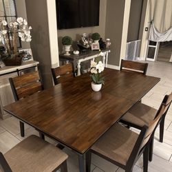 Dining Table 6 Chairs Solid Wood 
