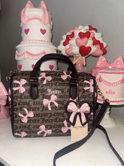 Juicy Simply Sweet Satchel Brown/pink Bows