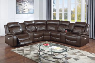 POWER RECLINING SECTIONAL BUILT IN USB PORT 2COSOLE AND CUP HOLDERS  (P) $1299 deliver available